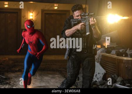 Spider-Man è il nuovo giorno di Tom Holland e Jon Bernthal Foto Stock