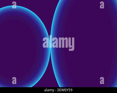 Forme liquide astratte con bolle organiche brillanti, sfondo gradiente al neon Illustrazione Vettoriale