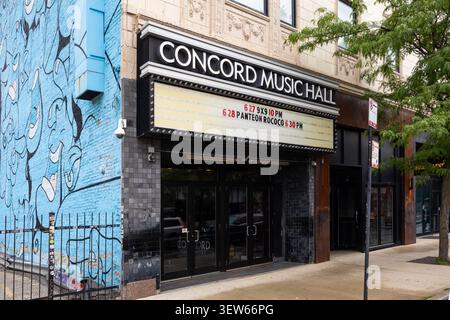 Il Concord Music Hall è un locale musicale di medie dimensioni situato nei quartieri Logan Square - Bucktown di Chicago, inaugurato nel 2013. Foto Stock