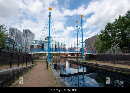 Mariners Canal a Salford Quays, Greater Manchester, Inghilterra Foto Stock