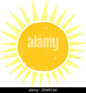 Disegno solare vettoriale semplice in stile piatto per grafica estiva e design del prodotto Illustrazione Vettoriale