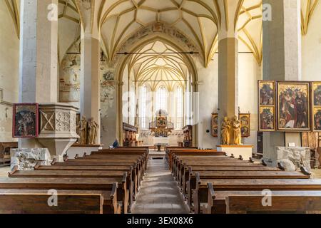 Innenraum der Schäßburger Bergkirche in Sighisoara oder Schäßburg, Siebenbürgen, Rumänien | interno della chiesa sulla collina di Sighisoara, Transyl Foto Stock