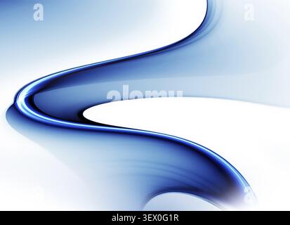 Illustrazione astratta di un flusso di energia blu ondulata, stile aziendale Foto Stock