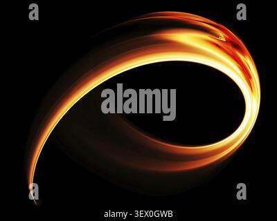 Illustrazione astratta di un potente movimento dinamico rosso su sfondo nero Foto Stock
