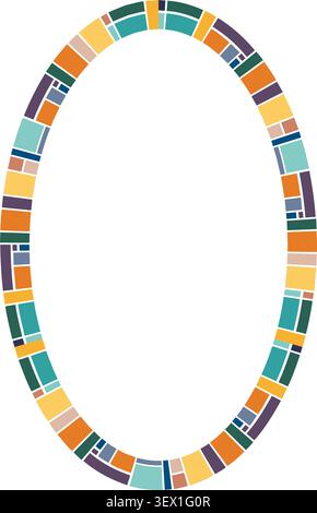 Cornice con elementi colorati. Modello grafico alla moda. Graziosa scatola cornice vuota. Illustrazione vettoriale disegnata a mano Illustrazione Vettoriale