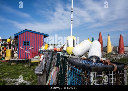 Gelati, hotdog e panini con strana scritta sul muro della boa di Yarmouth Bar Road a Yarmouth, nuova Scozia, Canada Foto Stock