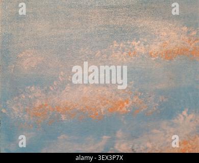 Vernice astratta e pennello grunge sfondo texture colore, colori delicati di blu, acqua e arancione Foto Stock