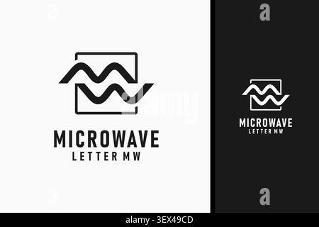 Lettera MW per il logo del forno a microonde, disegno dell'icona Illustrazione Vettoriale