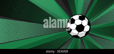 Modello di calcio, mezzitoni con pallone sul green, campionato di calcio 2026 Illustrazione Vettoriale