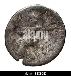 Una moneta in dracma d'argento di Alessandro Magno, coniata in un'incerta officina, si presume fosse emessa da re Filippo III di Macedonia, intorno al 333 a.C. Foto Stock