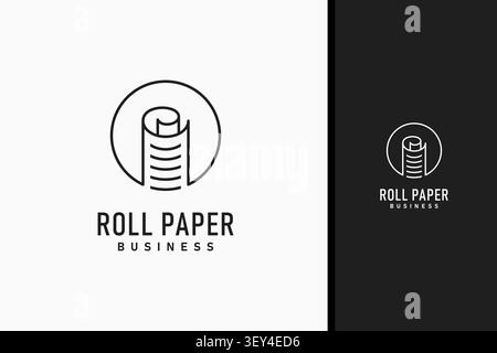 Design dell'icona del simbolo del logo della carta in rotoli Illustrazione Vettoriale