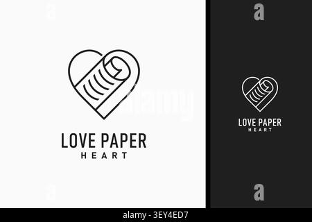Logo Love paper simbolo icona design Illustrazione Vettoriale