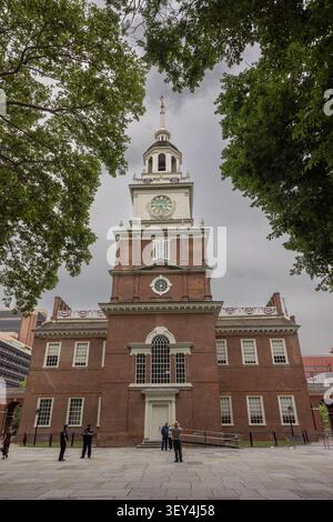 Historic Independence Hall, dove furono firmate la dichiarazione di indipendenza e la Costituzione degli Stati Uniti, Philadelphia, Pennsylvania Foto Stock