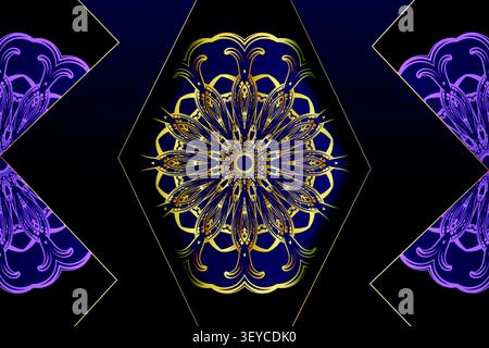 design artistico di lusso in mandala color oro Illustrazione Vettoriale