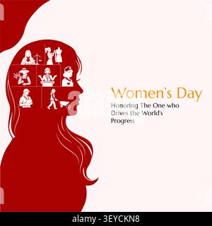 Empowering Women Concept Illustration Women’s Day Illustrazione Vettoriale