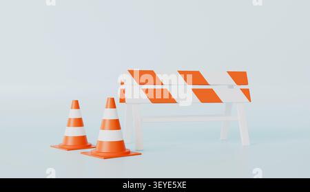Avvertimento contro i lavori stradali e di costruzione, ristrutturazione, preparazione di qualcosa, costruzione Foto Stock