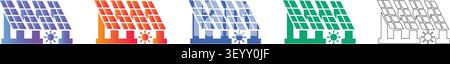 Set icone Solar Panel Array vol 2733 Illustrazione Vettoriale