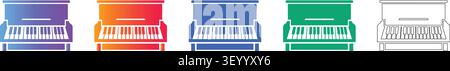 Set of Colorful piano Icons vol 27323 Illustrazione Vettoriale