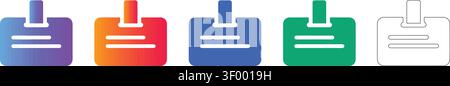Set di icone colorate con badge nome in Flat Style vol 27652 Illustrazione Vettoriale