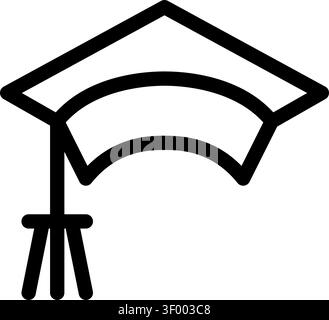 Icona con il titolo di laurea, mortarboard, Academic, Education, laurea. Illustrazione Vettoriale