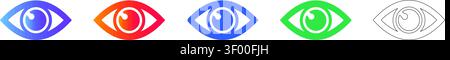 Set of Colorful Eye Icons vol 29764 Illustrazione Vettoriale