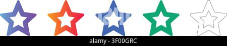 Five Star rating Icons in various Colors vol 29892 Illustrazione Vettoriale
