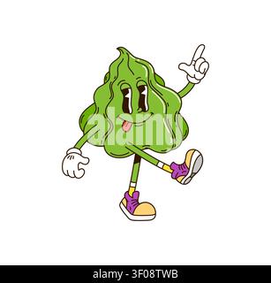 Gustoso personaggio dei cartoni animati della salsa wasabi giapponese Illustrazione Vettoriale