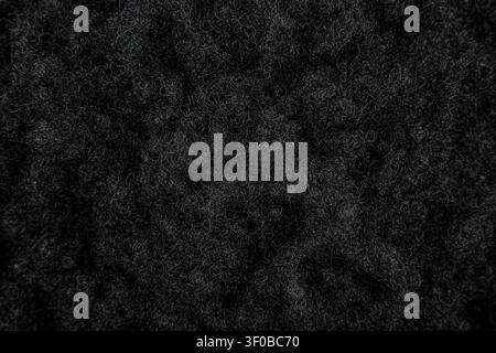 Colpo macro di una texture di gancio e anello in velcro nero e soffice. Foto Stock