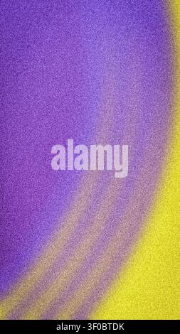 Gradiente verticale astratto elettrico: miscela di viola vivace e giallo brillante con una texture granulosa nitida. Ideale per design audaci, psichedelici e ad alta energia Foto Stock
