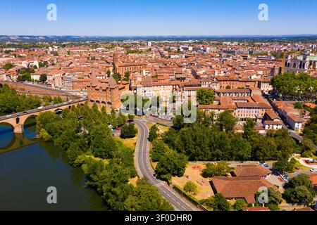 Veduta aerea della città di Montauban, Francia Foto Stock