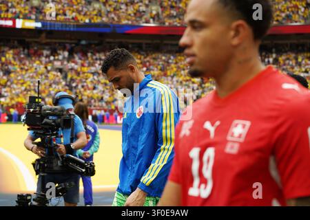 Vancouver, British Columbia, Canada. 7 luglio 2026. lvaro Montero #24 della nazionale colombiana durante la cerimonia pre-partita prima della partita del turno degli ottavi di finale della FIFA World Cup 2026 tra Colombia e Svizzera al BC Place Stadium. il 7 luglio 2026, a Vancouver, Canada. (Credito immagine: © Leonardo Ramirez/eyepix tramite ZUMA Press Wire) USO EDITORIALE SOLO! Non per USO COMMERCIALE! Foto Stock