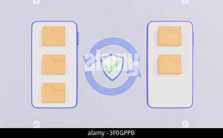 Cartelle protette concetto di trasferimento di file di sicurezza Foto Stock