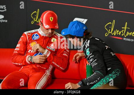 Regno Unito, Silverstone, 4 luglio 2026, Charles Leclerc, Kimi Antonelli, Ferrari, Mercedes, durante il giorno di qualificazione di F1, Copyright Marco Talluto/ Foto Stock