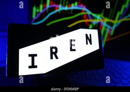 IREN Renewable Energy and Data Center Company fornisce infrastruttura cloud per il mining di Bitcoin e l'intelligenza artificiale Foto Stock