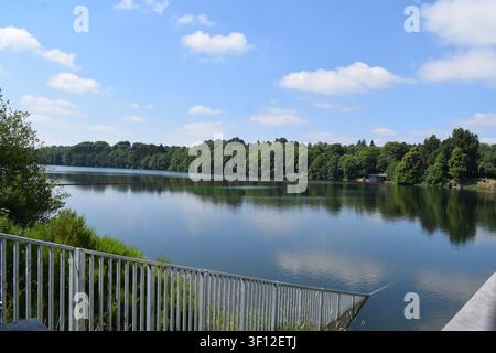Lago artificiale Bütgenbacher See in Belgio Foto Stock