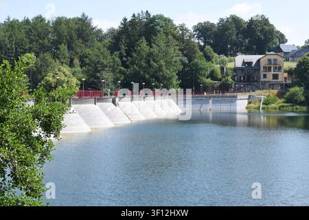 Lago artificiale Bütgenbacher See in Belgio Foto Stock
