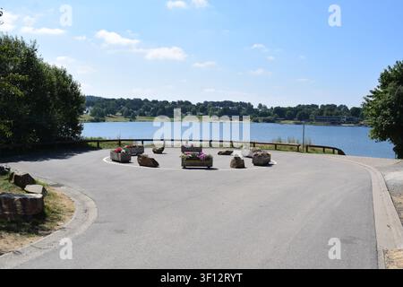 Lago artificiale Bütgenbacher See in Belgio Foto Stock