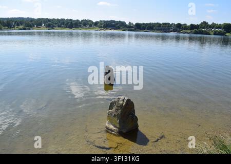 Lago artificiale Bütgenbacher See in Belgio Foto Stock