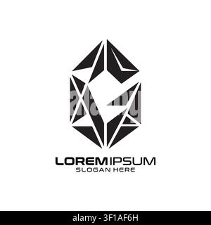Il logo Glass Tech presenta un design strutturale cristallino affilato che rappresenta l'innovazione e la precisione in un marchio aziendale industriale moderno. Illustrazione Vettoriale