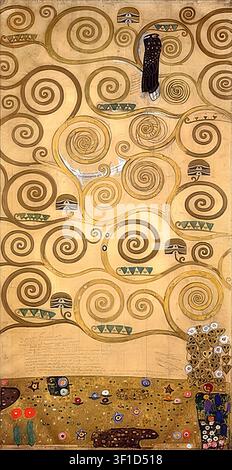 Gustav Klimt – L'Albero della Vita (Fregio Stoclet), 1905-1909 Fase dorata Art Nouveau Olio su tela Foto Stock