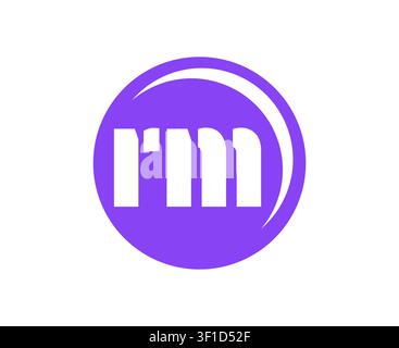 Emblema sportivo RM o logo della squadra. Logo a forma di palla con una combinazione delle lettere iniziali R e M per negozio di palloni, azienda sportiva, allenamento, stemma del club. Vettore Illustrazione Vettoriale
