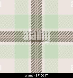 Controllo di sfondo finito tartan, tessuto vettoriale ripetuto. Motivo texture Pride a quadri senza cuciture in una palette di colori bianchi e chiari. Illustrazione Vettoriale