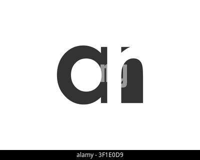 AN logo moderno e minimale basato su un'iniziale geometrica creativa. Lettera a n font di tendenza. Design vettoriale techno universale professionale ed elegante. Illustrazione Vettoriale