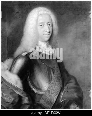 Christian VI di Danimarca (1699-1746), re di Danimarca, pittura di ritratto a olio su tela di Balthasar Denner, 1733-1734 Foto Stock