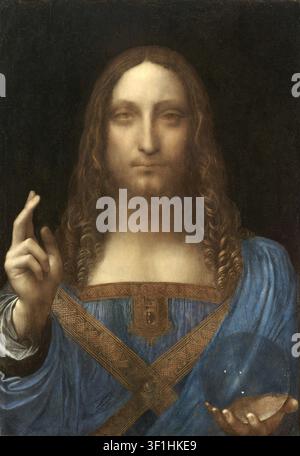 Il Salvatore del Mondo (Salvator Mundi), Pittura di Leonardo da Vinci Foto Stock