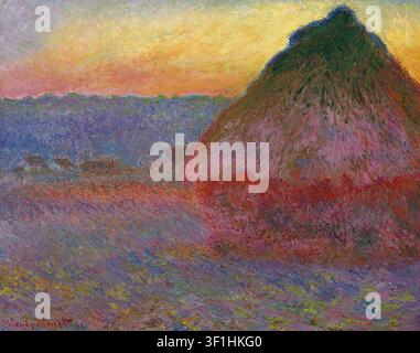 Cumulo di grano al sole 1891, Dipinto di Claude Monet Foto Stock