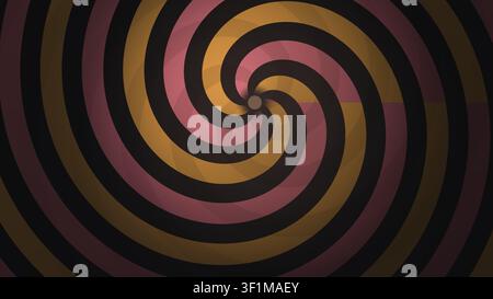 Il design presenta uno schema a spirale composto da strisce alternate scure e chiare. I colori si fondono tra loro, creando un effetto visivo interessante Foto Stock