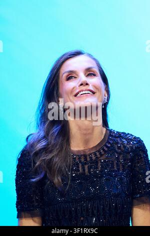 La regina Letizia di Spagna partecipa alla cerimonia di premiazione della principessa di Girona al Gran Teatre del Liceu il 14 luglio 2026 a Barcellona, Spagna. Foto Stock