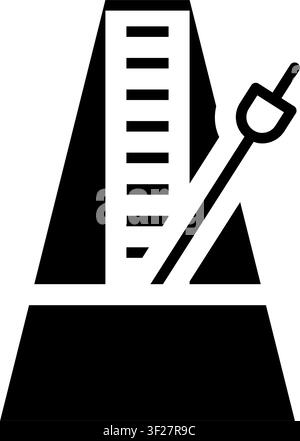 Icona del metronomo, Musica, Strumento musicale, Tempo, Tempistica, Ritmo Illustrazione Vettoriale