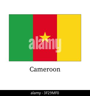 La bandiera del Camerun su sfondo bianco. Foto Stock